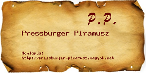 Pressburger Piramusz névjegykártya